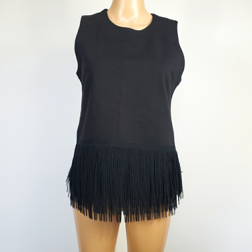 J crew Sleeveless fringe top size S